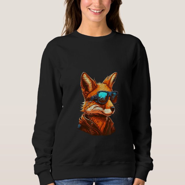 Sudadera Animals Graphic  Fox Wearing Sunglasses 4 (Anverso)