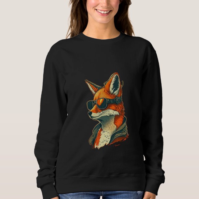 Sudadera Animals Graphic  Fox Wearing Sunglasses 5 (Anverso)