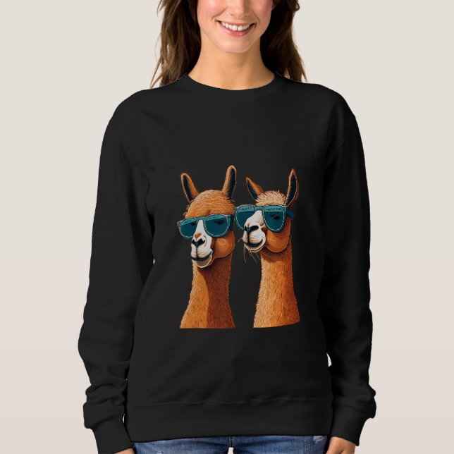 Sudadera Animals Graphic  Llama Wearing Sunglasses 3 (Anverso)