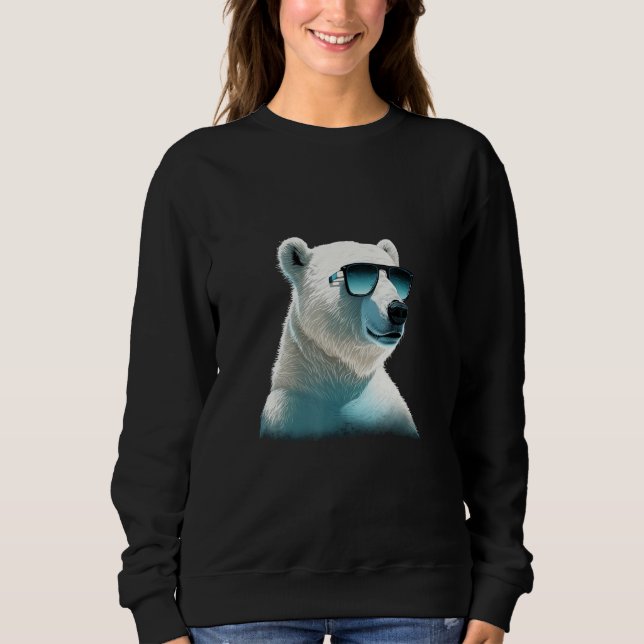 Sudadera Animals Graphic  Polar Bear Wearing Sunglasses (Anverso)