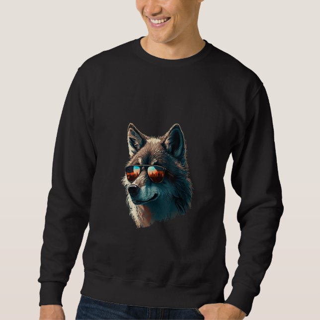 Sudadera Animals Graphic  Wolf Wearing Sunglasses 4 (Anverso)