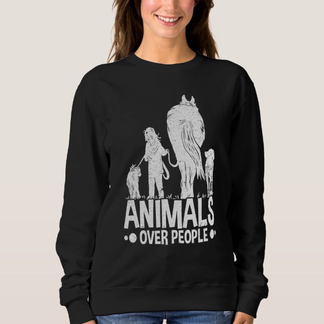 Sudadera Animals Over People Animal Activist Rescue Conserv (Anverso)