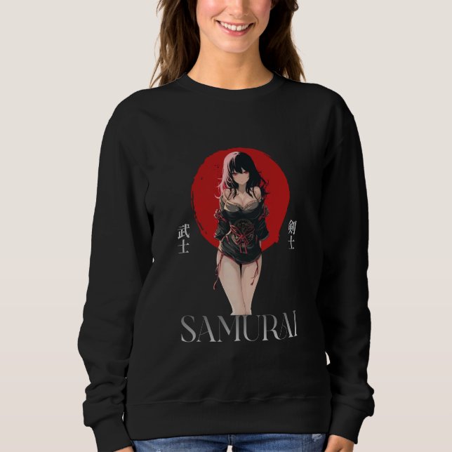 Sudadera Anime Grunge Waifu Samurai Emo Japanese Anime Girl (Anverso)