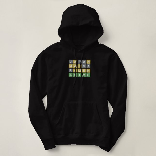 Sudadera Anime japonés Ramen Lover Wordle Word Game (Diseño del anverso)