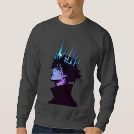 Sudadera Anime King Gothic Male Portrait with Blue Crown