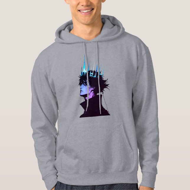 Sudadera Anime King Gothic Male Portrait with Blue Crown (Anverso)