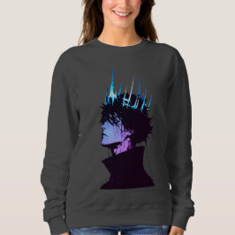 Sudadera Anime King Gothic Male Portrait with Blue Crown