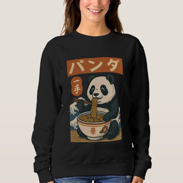 Sudadera Anime Panda Eating Ramen Japanese Japan (Anverso)