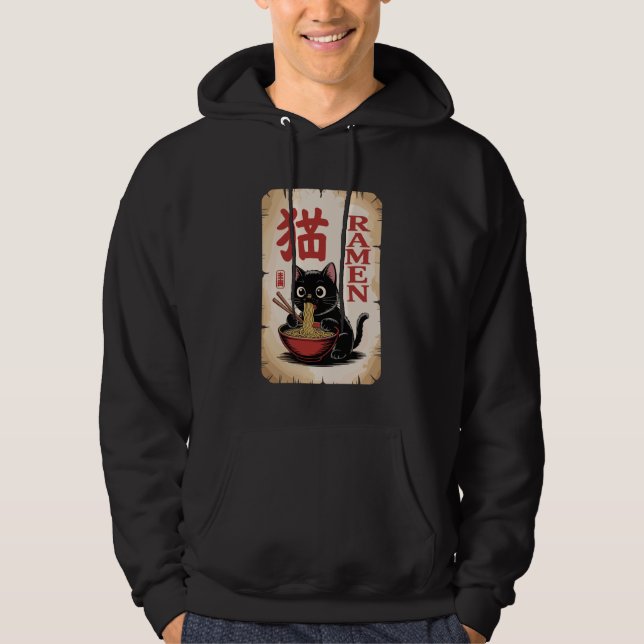 Sudadera Anime Ramen Cat Cute Noodle Food Lover Theme (Anverso)