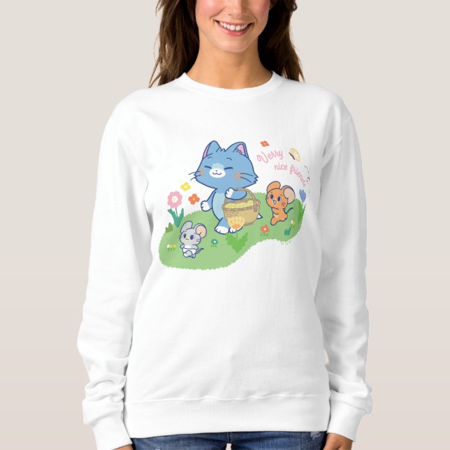 Sudadera Anime Tom, Jerry y Tuffy Picnic (Anverso)