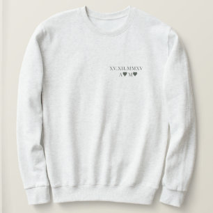 Sudadera Aniversario de la fecha numérica personalizado rom