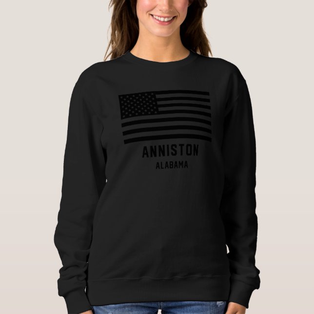 Sudadera Anniston Alabama Al Usa Monocroma Bandera American (Anverso)