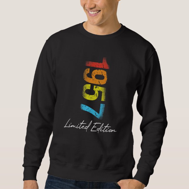 Sudadera Año de Cumpleaños 1957 Usado Grunge (Anverso)