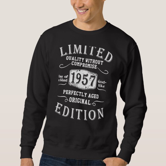 Sudadera Año de Cumpleaños 1957 Viñeta Grunge Usada 1 (Anverso)