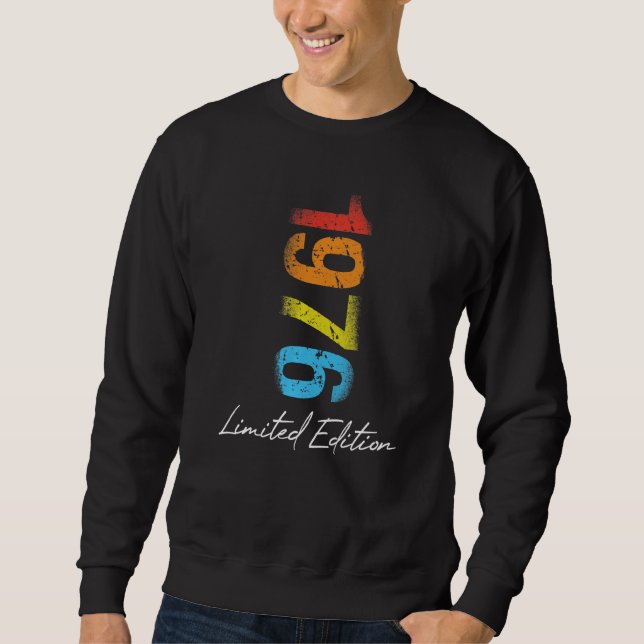 Sudadera Año de Cumpleaños 1976 Usado Grunge (Anverso)