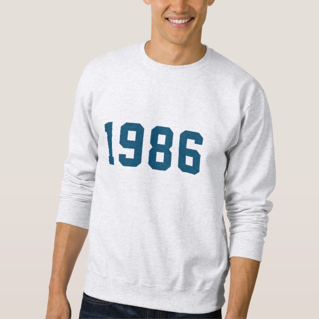 Sudadera Año de cumpleaños | Personalizado moderno estilo e (Anverso)