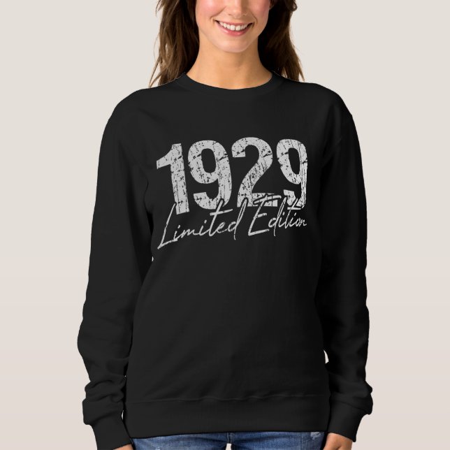 Sudadera Año de cumpleaños retro 1929 Vintage usado (Anverso)