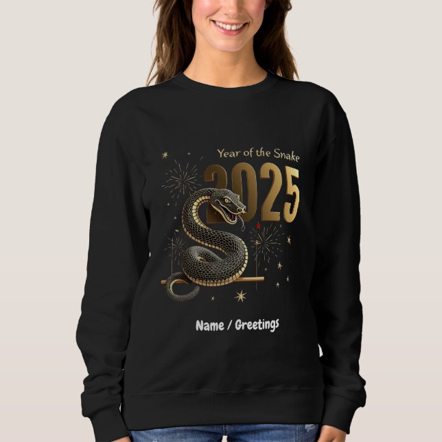 Sudadera Año de la serpiente 2025 Personalizable zodiaco ch (Anverso)