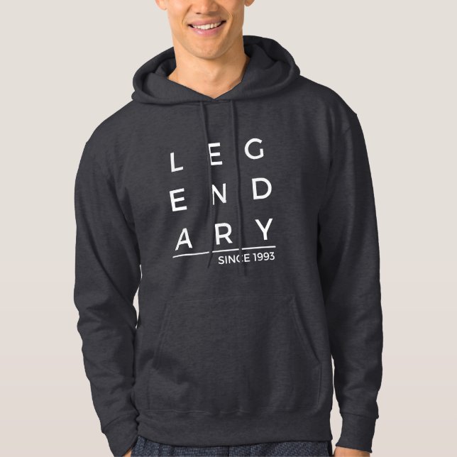 Sudadera Año de nacimiento Legendario desde 1993 (Anverso)