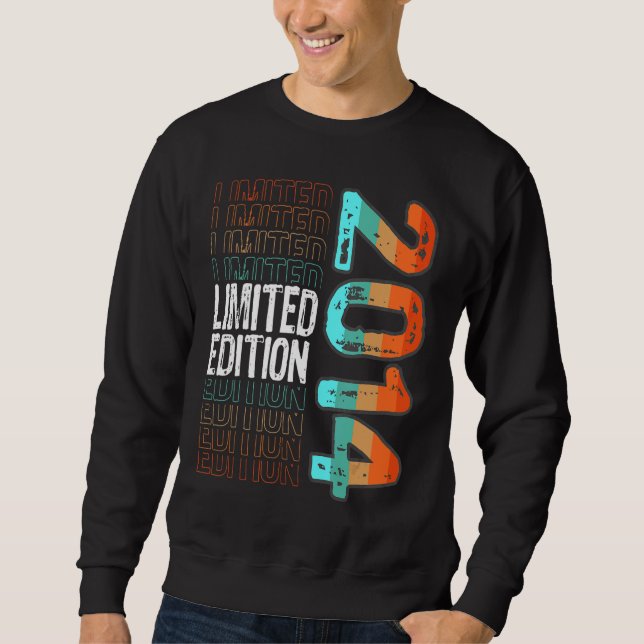 Sudadera Año de natalidad retro vintage 2014 (Anverso)