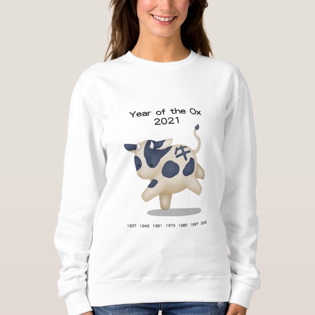 Sudadera Año del animal odiaco de la cola Ox 2021 (Anverso)