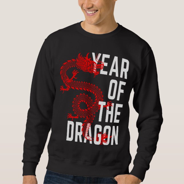 Sudadera Año del blanco rojo dragón (Anverso)