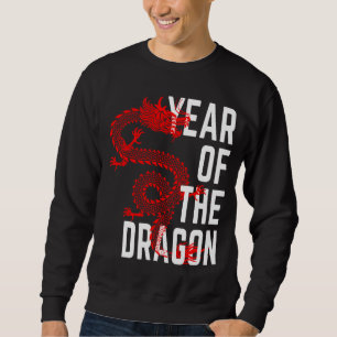 Sudadera Año del Dragón rojo blanco
