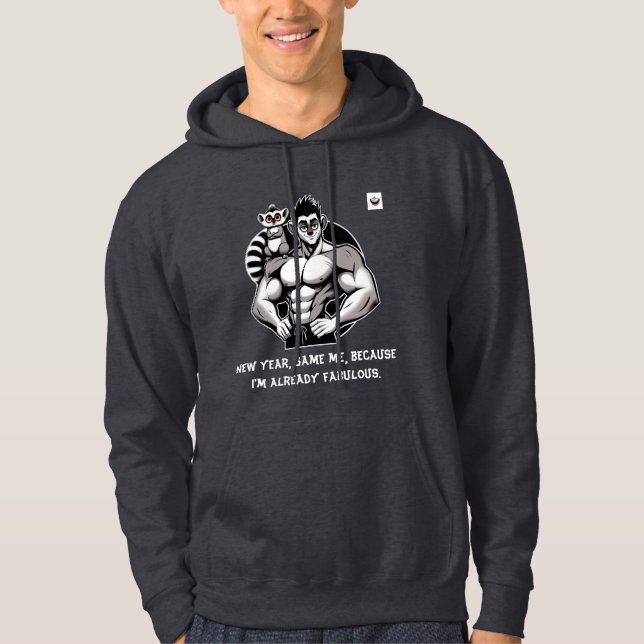 Sudadera Año Nuevo masculino, igual que yo oscuro (Anverso)