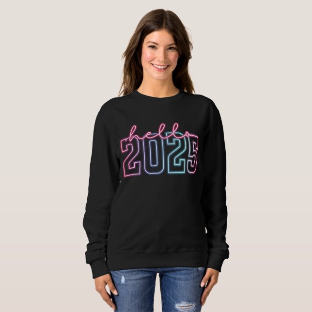 Sudadera Año Nuevo Retro Neon 2025 (Anverso completo)