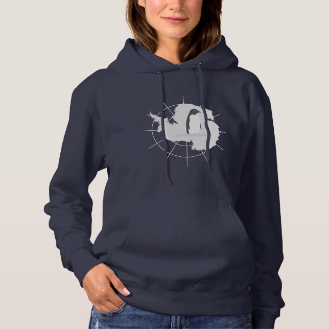 Sudadera Antártida - Hoodie femenina pingüina (Anverso)
