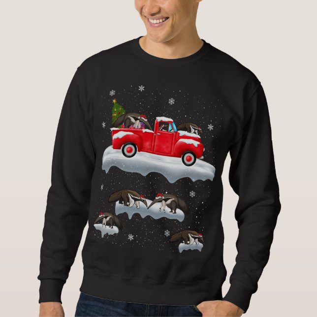 Sudadera Anteater Driding Christmas Tree Red Truck Anteater (Anverso)