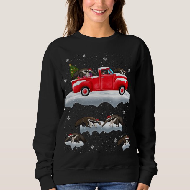 Sudadera Anteater Driding Christmas Tree Red Truck Anteater (Anverso)