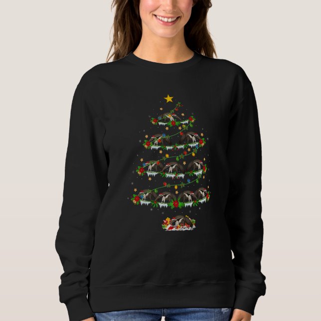 Sudadera Anteater  Xmas Lights Anteater Christmas Tree (Anverso)