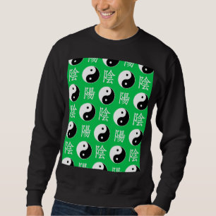 Sudadera Antecedentes verdes Patrón chino de Yinyang