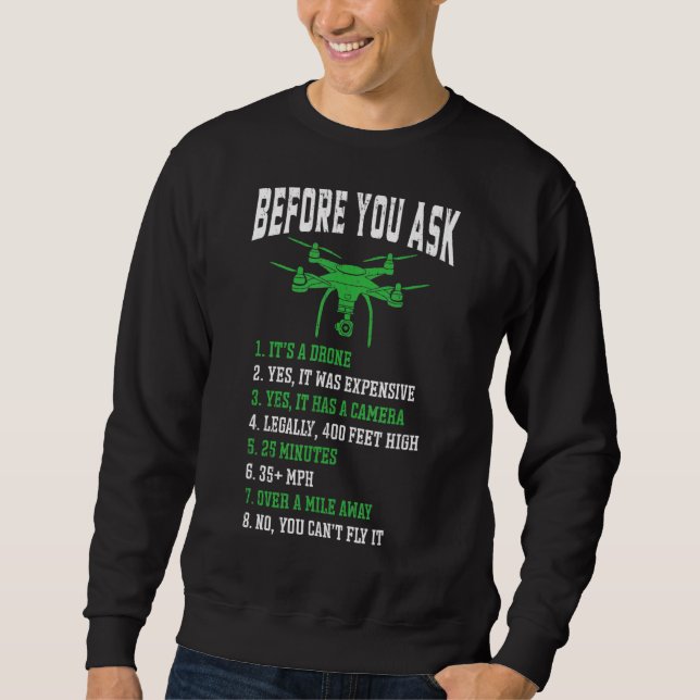 Sudadera Antes De Preguntar Carreras De Drones (Anverso)