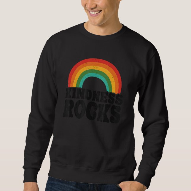 Sudadera Anti Bullying Hippie Retro Teacher Rainbow Kindnes (Anverso)
