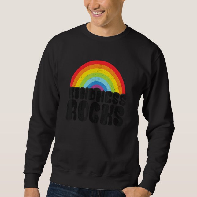 Sudadera Anti Bullying Hippie Retro Teacher Rainbow Kindnes (Anverso)