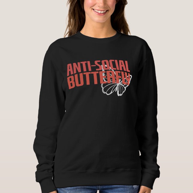 Sudadera Anti Social Butterfly  Introvert Social Distancing (Anverso)