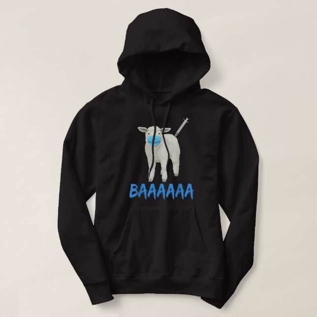 Sudadera Anti Vacuna o Máscara Mandato de oveja o oveja BAA (Diseño del anverso)