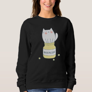 Sudadera Antidepresivo de gato lindo, gatito lindo con poco