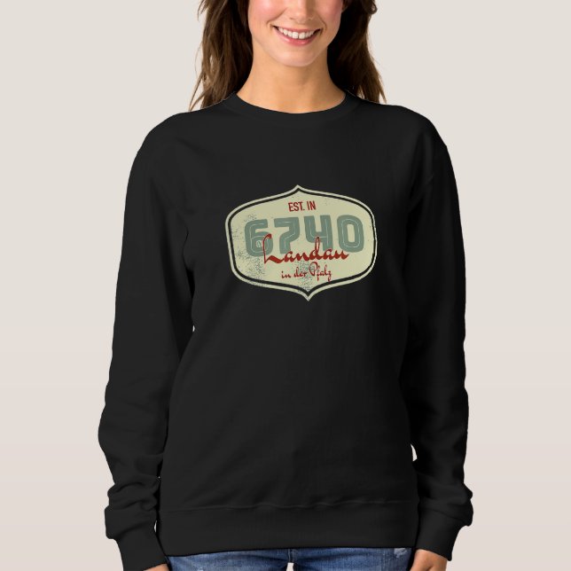 Sudadera Antiguo código postal de Landau Pfalz 6740 (Anverso)
