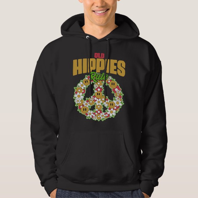 Sudadera Antiguo Hippies Vintage Retro Costuma Hippy Sunflo (Anverso)