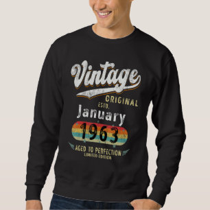Sudadera Antiguo Original Est Enero 1963 Edad Para Perfecci