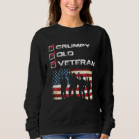 Antiguo y gruñón veterano patriótico militar ameri