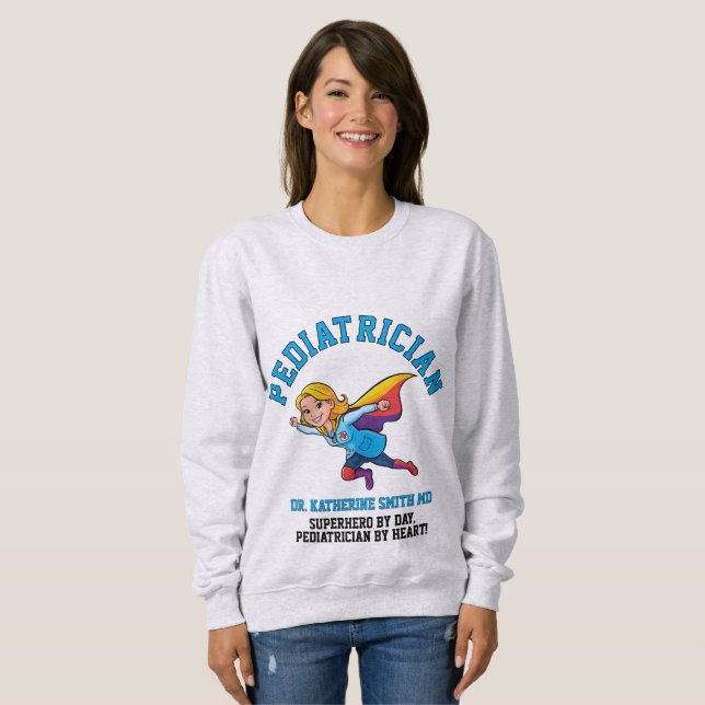 Sudadera antistress pediatric doctor therapy superhero fun (Anverso completo)