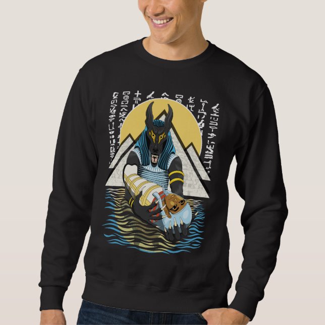 Sudadera Anubis Antiguo Ilustracion Egipcio de Dios (Anverso)