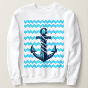 Sudadera Anuncio azul con olas azules