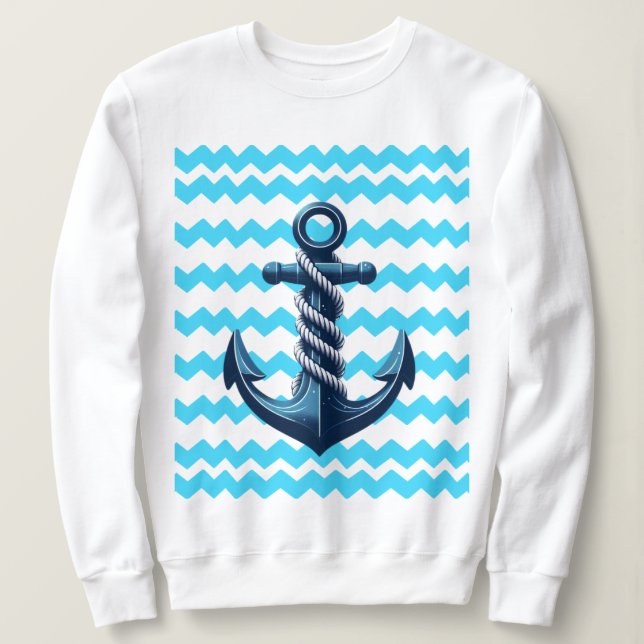 Sudadera Anuncio azul con olas azules (Anverso del diseño)