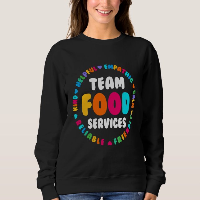 Sudadera Anuncio de Ayudante de Equipo de Servicios de Alim (Anverso)