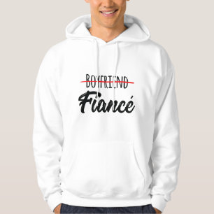 Sudadera Anuncio de compromiso de hombres parejas novio Fia